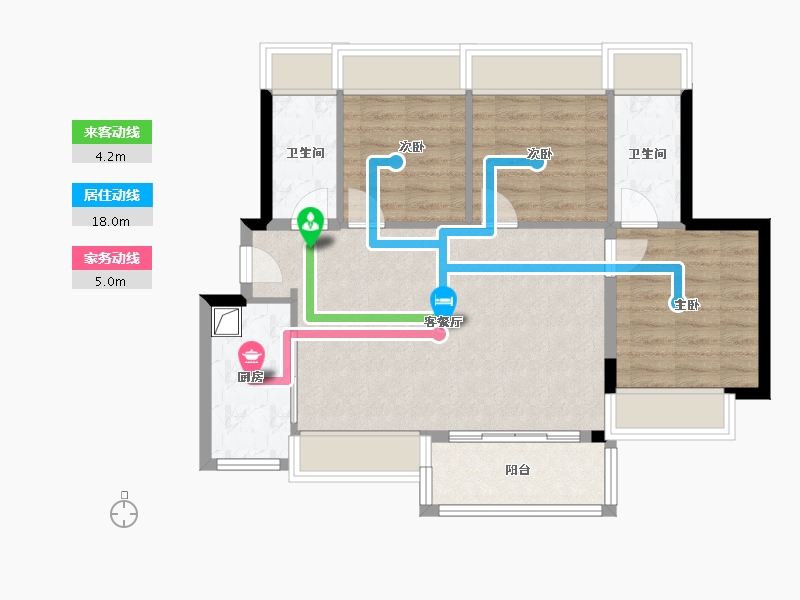 广东省-东莞市-金众柏悦公馆-74.25-户型库-动静线