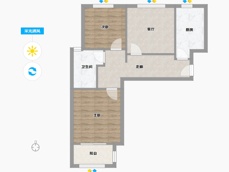 上海-上海市-昱芳苑-63.54-户型库-采光通风