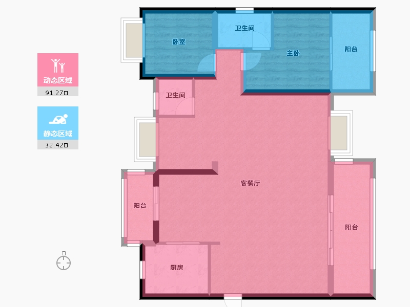 福建省-漳州市-建发玺院-三期-125.00-户型库-动静分区