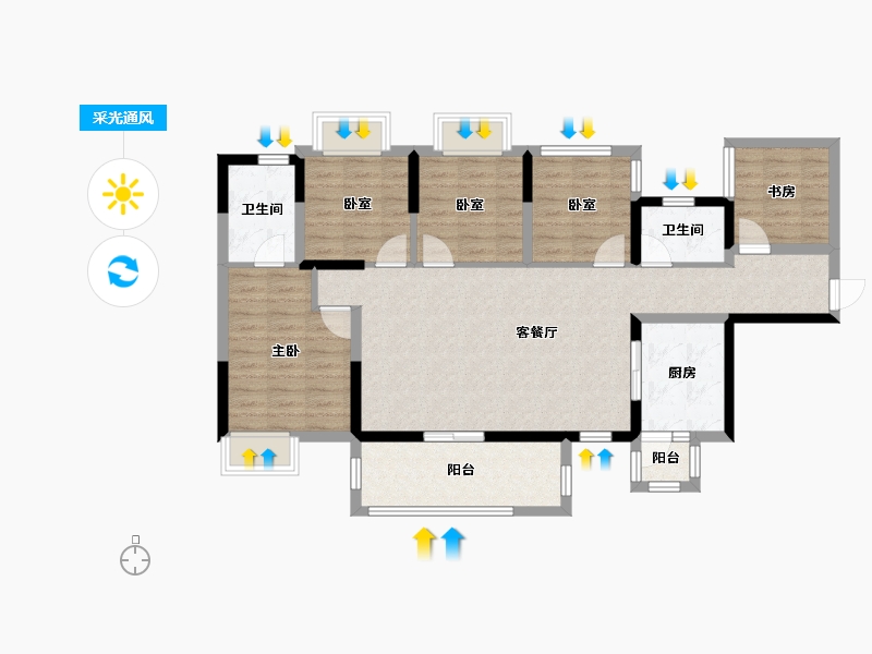 广西壮族自治区-南宁市-天美香山尊府-119.20-户型库-采光通风