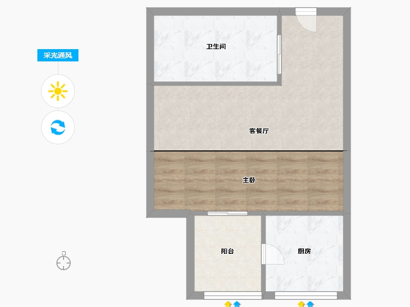 安徽省-合肥市-蜀山城投鸿锦里-46.94-户型库-采光通风