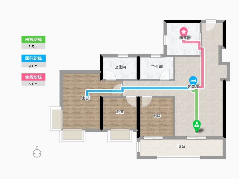 广东省-佛山市-电建地产·岭南华曦府-86.57-户型库-动静线