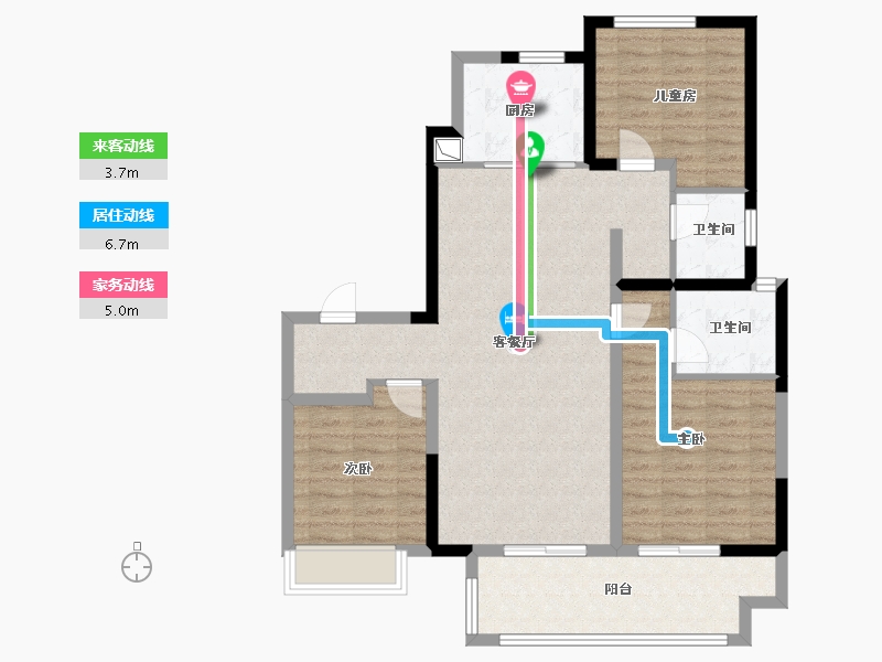 河南省-信阳市-中国铁建西派澜岸-96.80-户型库-动静线