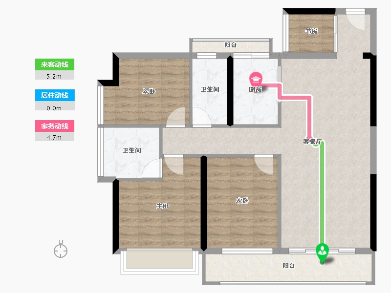 广东省-江门市-侨雅嘉裕花园-98.95-户型库-动静线