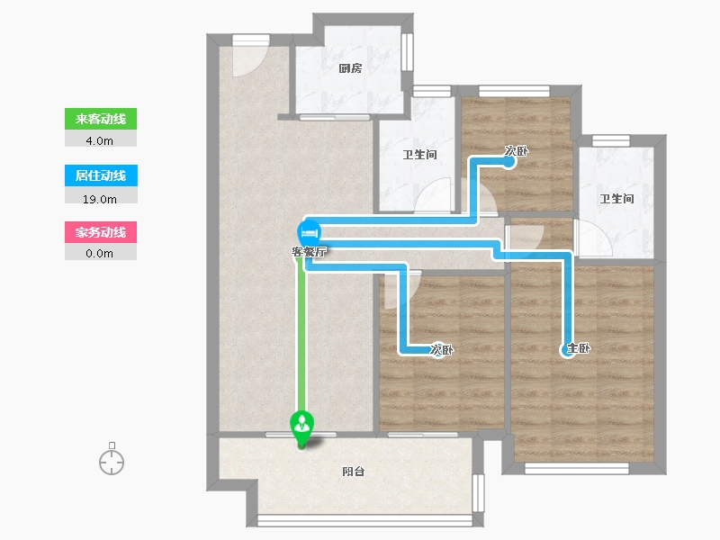 浙江省-绍兴市-君望美庭-77.60-户型库-动静线