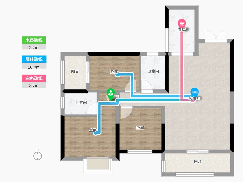 湖南省-郴州市-金盛·朝阳嘉园-85.23-户型库-动静线