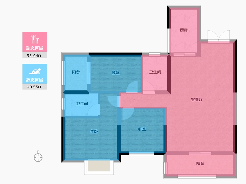 湖南省-郴州市-金盛·朝阳嘉园-85.23-户型库-动静分区