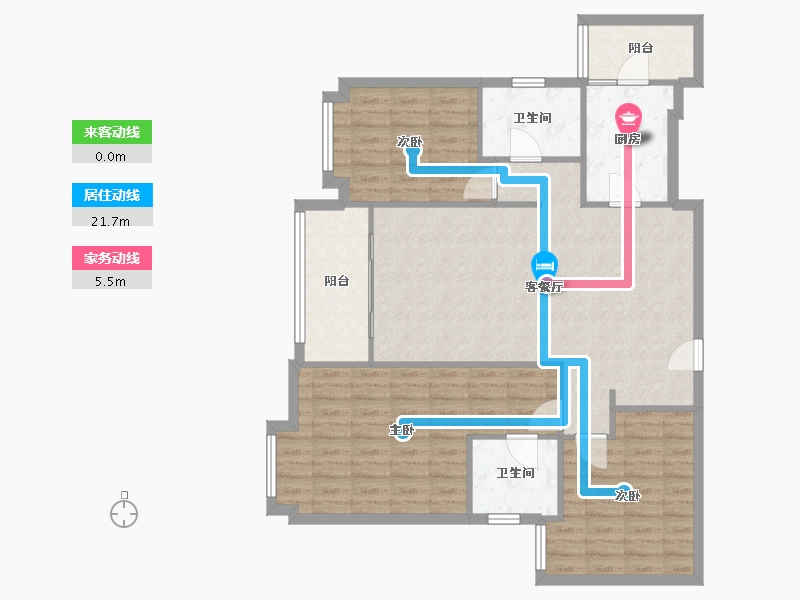 广东省-中山市-雅居乐御滨名门-103.09-户型库-动静线