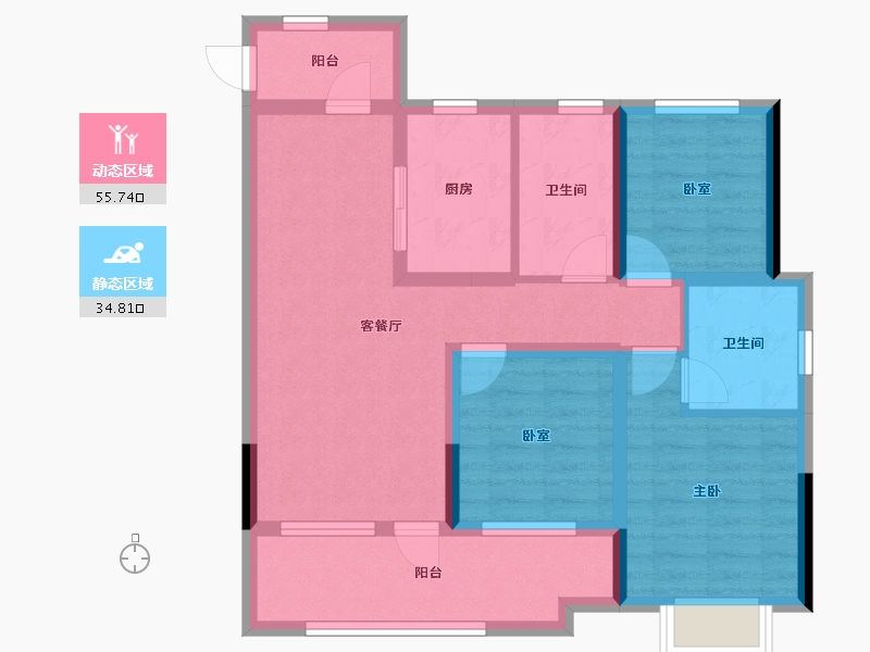 山东省-青岛市-保利云禧-91.00-户型库-动静分区