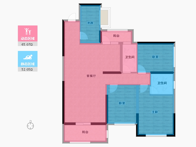 广西壮族自治区-桂林市-绿涛公园里-110.00-户型库-动静分区