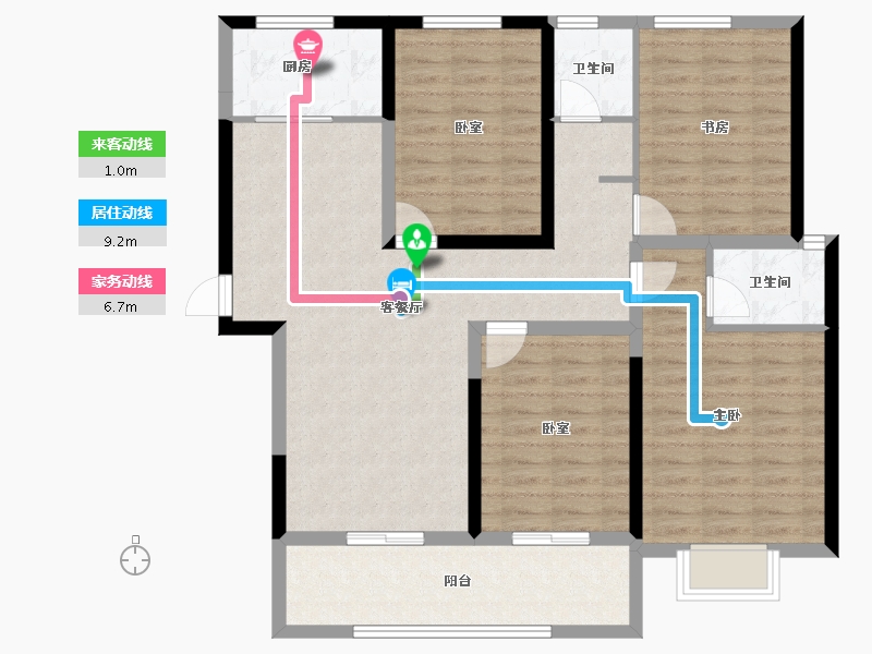 河南省-新乡市-西城华府-110.00-户型库-动静线