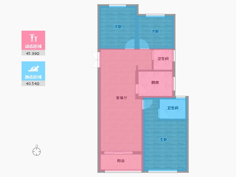 浙江省-金华市-锦绣翠屏-84.80-户型库-动静分区