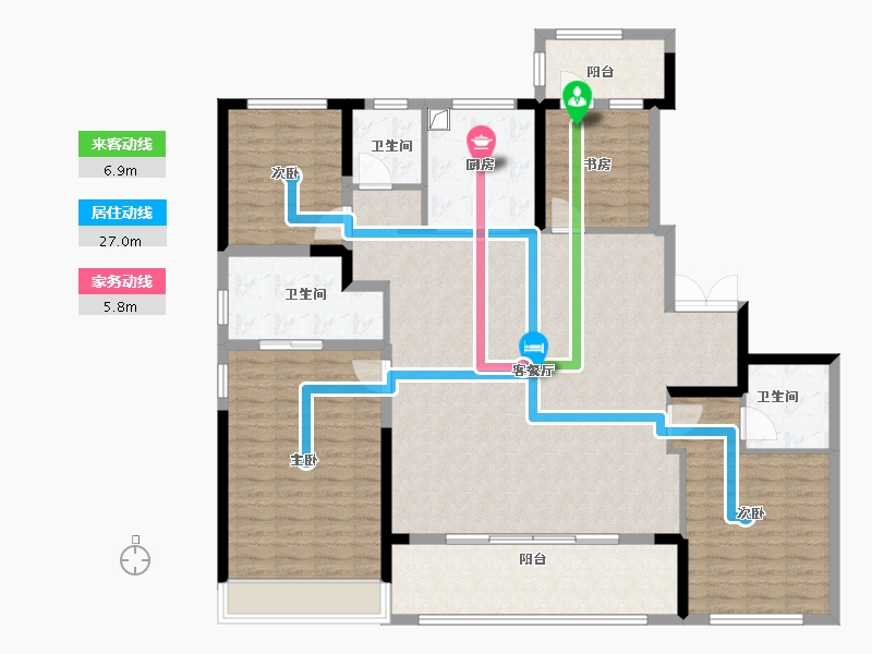 浙江省-杭州市-颂映传麒府-151.20-户型库-动静线