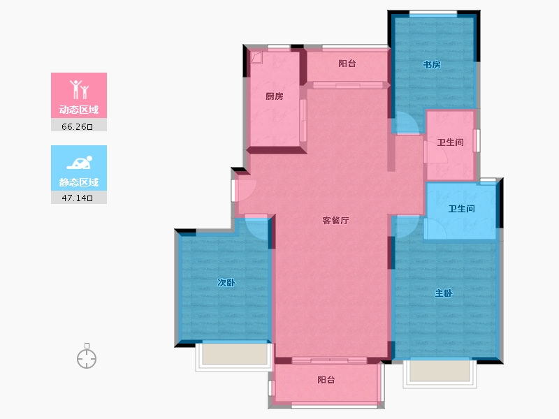 浙江省-杭州市-复地连城国际-104.00-户型库-动静分区