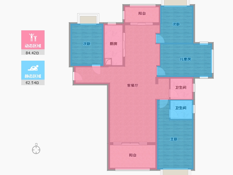 湖北省-宜昌市-领秀之江-132.80-户型库-动静分区