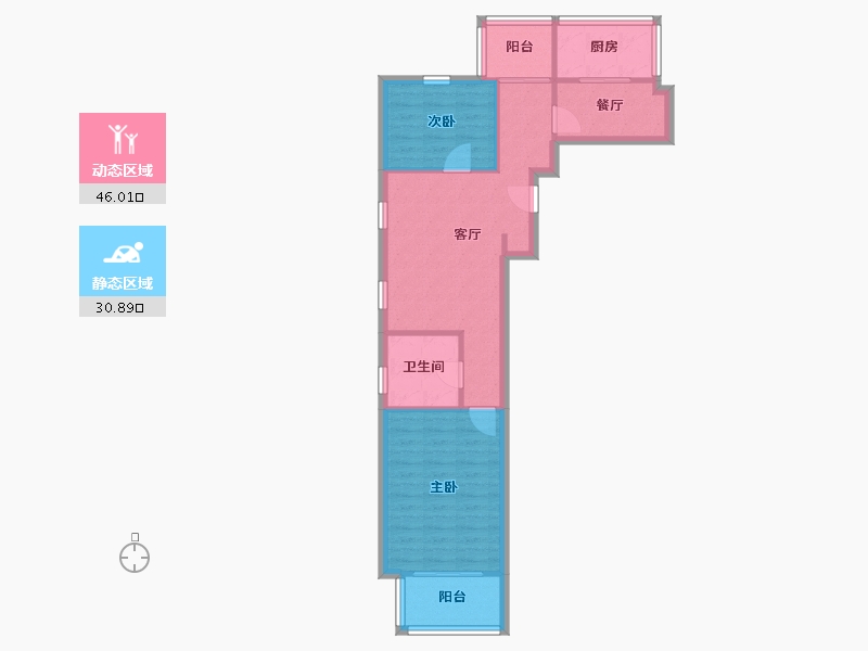 上海-上海市-阳光水岸苑-73.20-户型库-动静分区