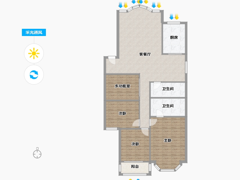 四川省-成都市-泰庄花园-143.00-户型库-采光通风