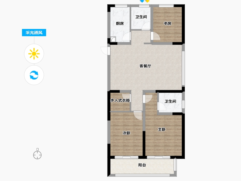 山东省-济宁市-如意吉祥城-105.00-户型库-采光通风