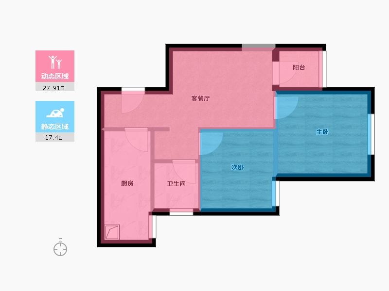 湖北省-武汉市-万科汉口传奇-61.45-户型库-动静分区