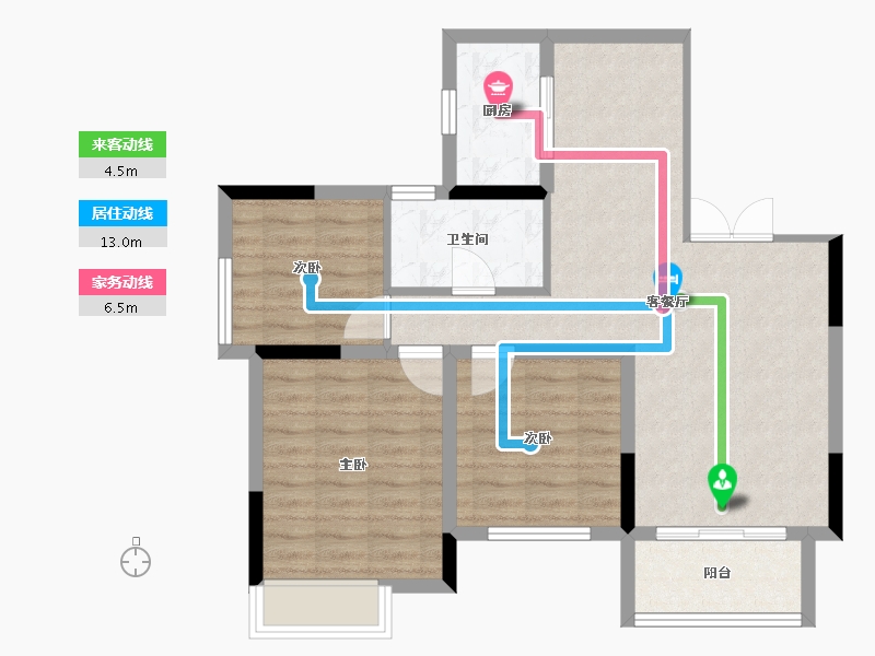 江苏省-苏州市-明日星洲-88.00-户型库-动静线