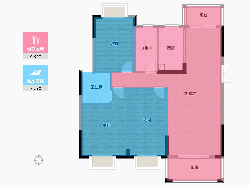 湖南省-邵阳市-杏林嘉苑-108.00-户型库-动静分区