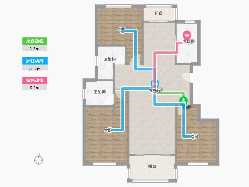 浙江省-嘉兴市-新城花苑-南区-100.80-户型库-动静线