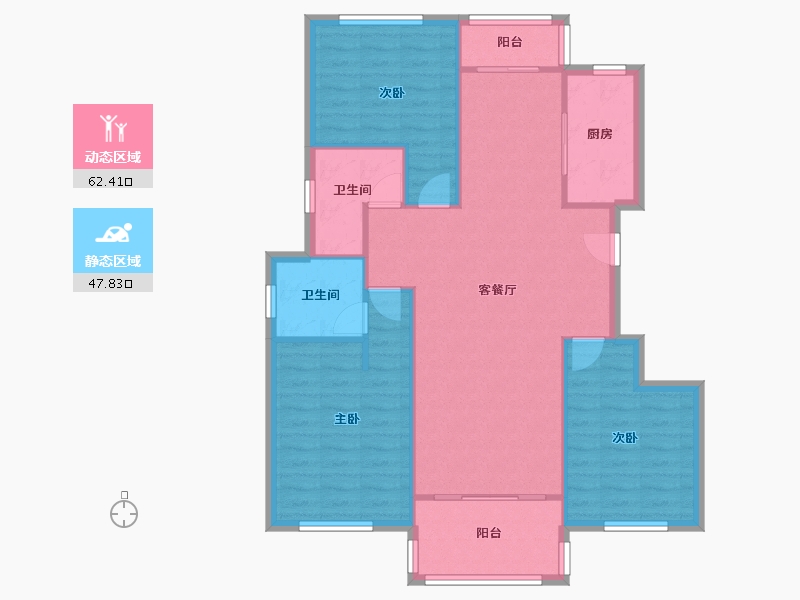 浙江省-嘉兴市-新城花苑-南区-100.80-户型库-动静分区