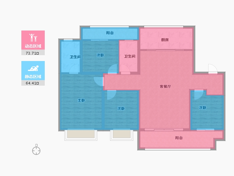 河北省-石家庄市-东南智汇城-西区-124.80-户型库-动静分区