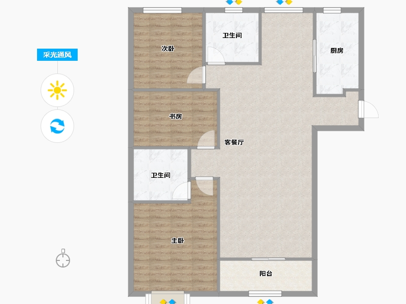 山西省-太原市-山钢铭著-103.34-户型库-采光通风