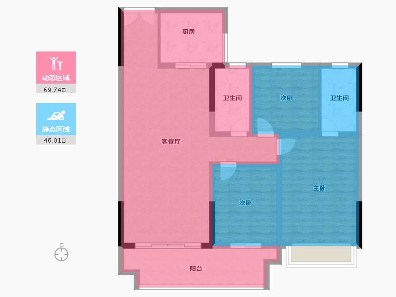 河南省-驻马店市-富驿·金科贵府-104.00-户型库-动静分区