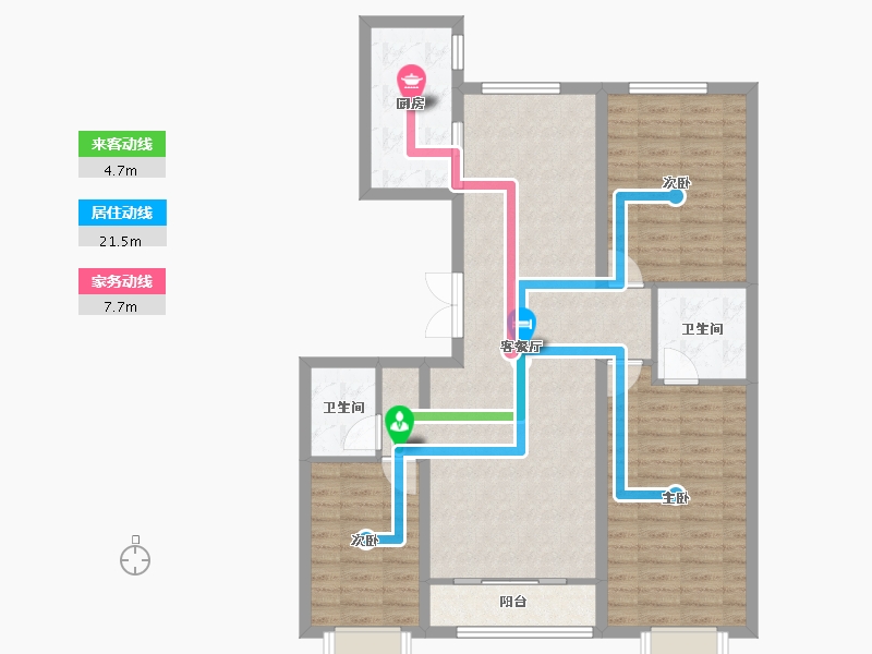 山西省-大同市-学林宸院-111.00-户型库-动静线