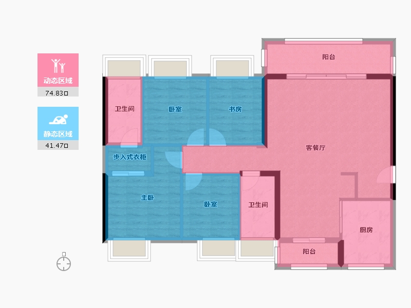 广东省-东莞市-金众柏悦公馆-104.96-户型库-动静分区