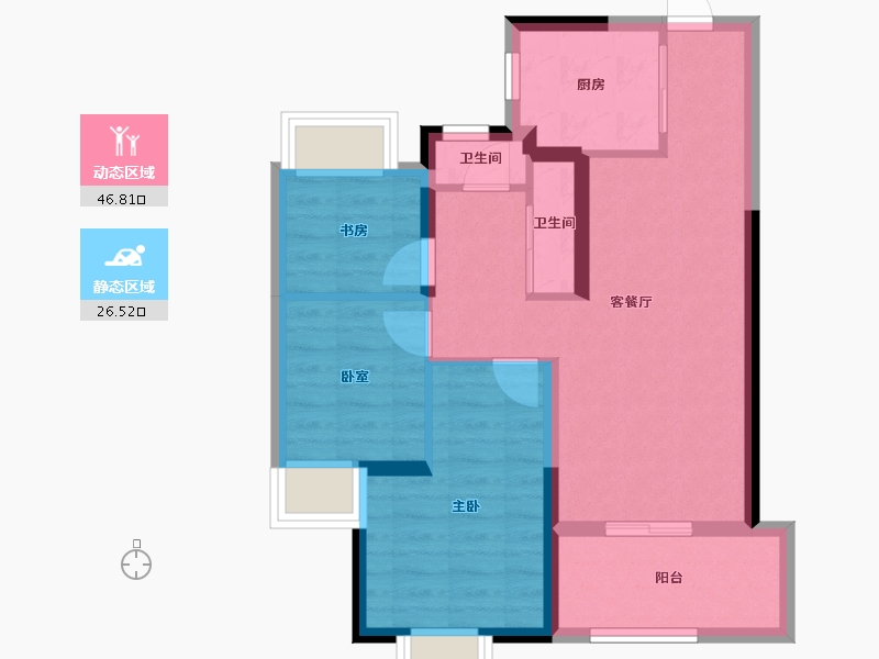 湖北省-武汉市-中建福地星城-64.77-户型库-动静分区