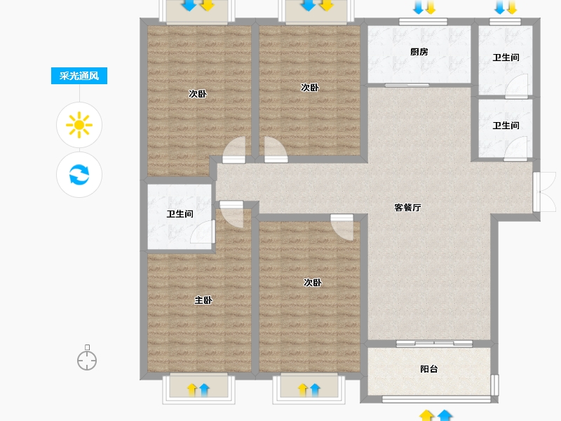 河南省-南阳市-康桥一品-141.00-户型库-采光通风