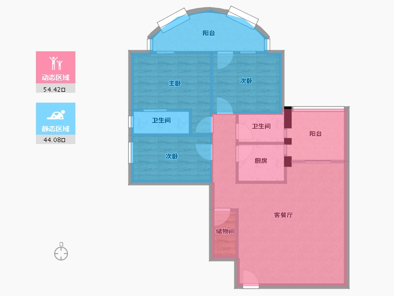 广东省-广州市-嘉怡苑-97.60-户型库-动静分区