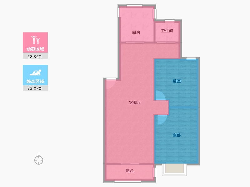 安徽省-合肥市-桐楠华苑-72.38-户型库-动静分区