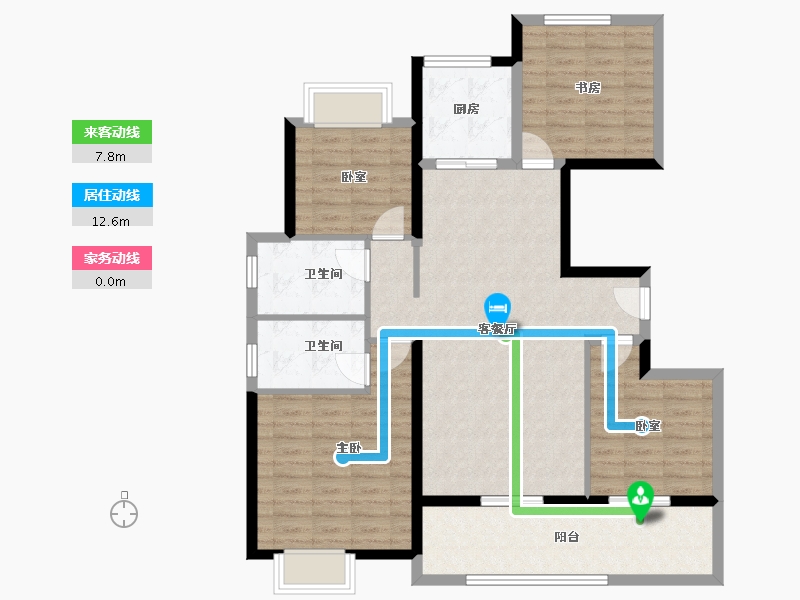 江苏省-盐城市-中海华樾-107.20-户型库-动静线