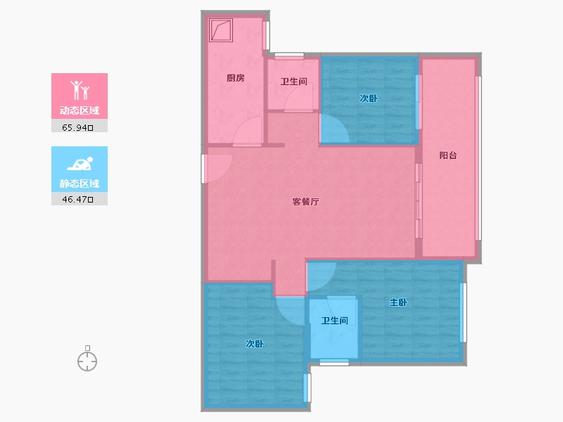 湖北省-宜昌市-领秀之江-102.40-户型库-动静分区