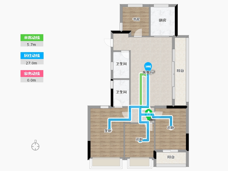 浙江省-杭州市-蓝城琉翠轩-107.05-户型库-动静线