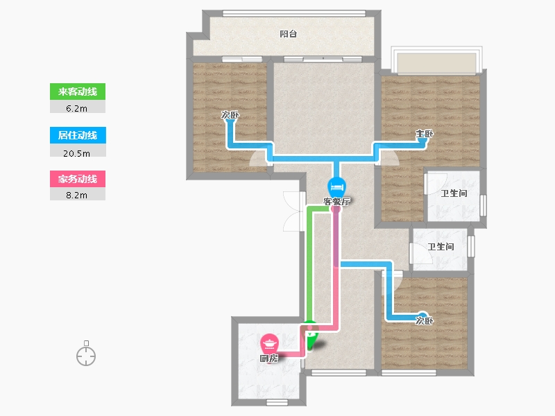 山东省-济南市-兴宇君樾-103.65-户型库-动静线