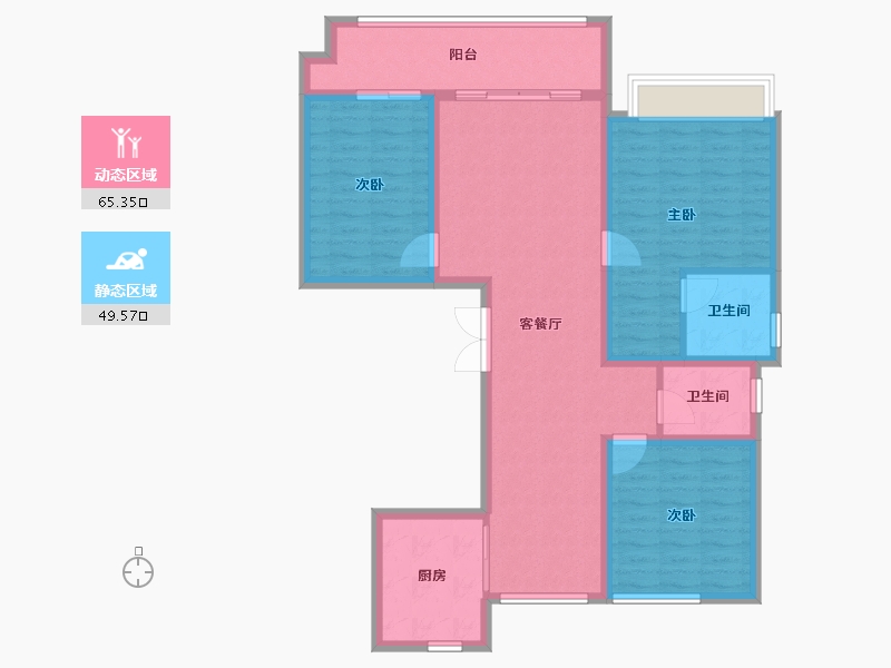 山东省-济南市-兴宇君樾-103.65-户型库-动静分区