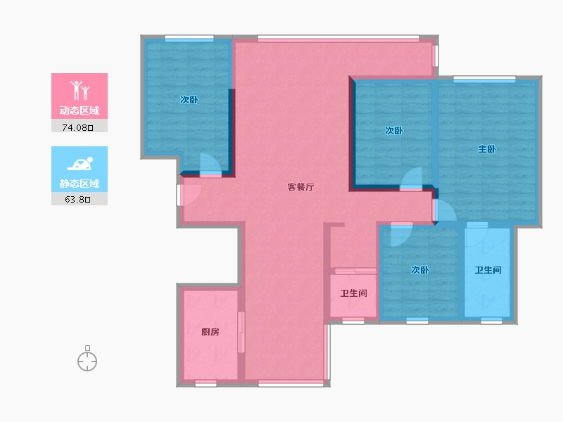 宁夏回族自治区-银川市-宁夏中房玺悦湾-96.00-户型库-动静分区