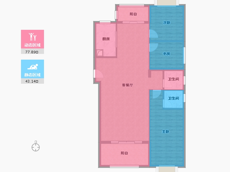 湖北省-宜昌市-领秀之江-110.40-户型库-动静分区