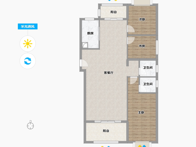 湖北省-宜昌市-领秀之江-110.40-户型库-采光通风