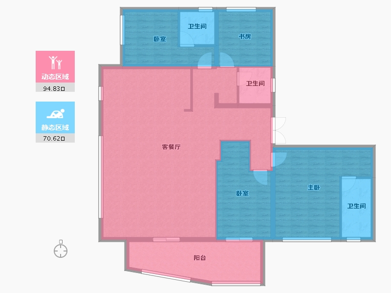 陕西省-西安市-华润置地港宸润府-151.21-户型库-动静分区