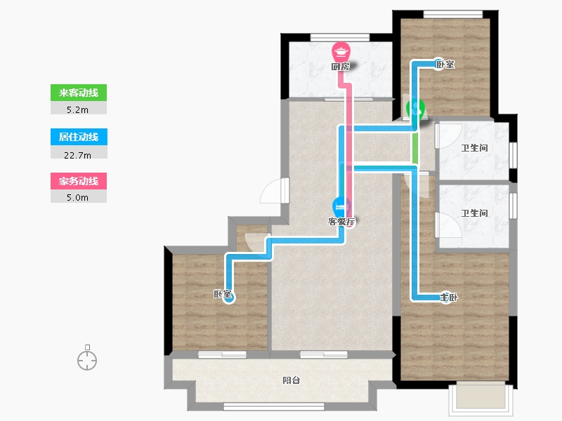 浙江省-嘉兴市-绿城滨河鸣翠府-87.46-户型库-动静线