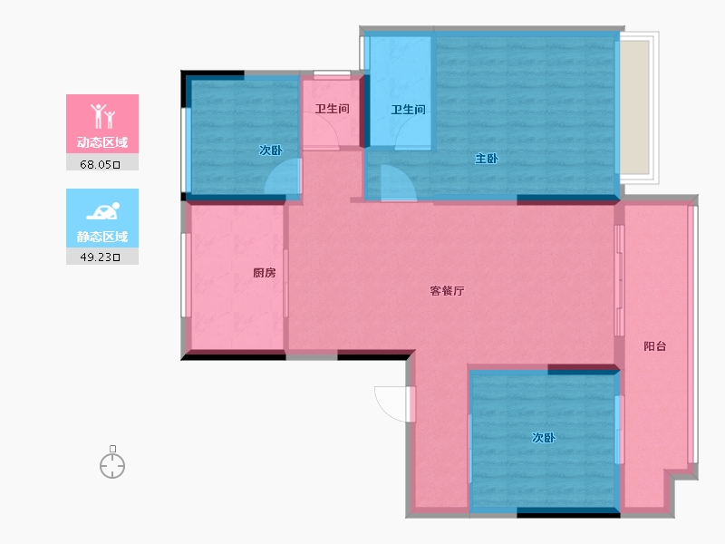 河南省-商丘市-碧桂园公园上城-106.45-户型库-动静分区