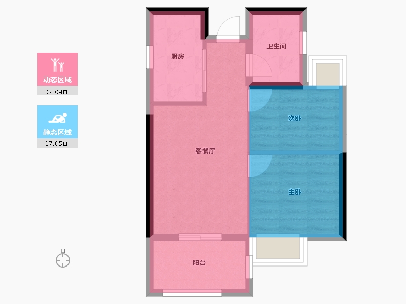 福建省-福州市-鼓楼映-48.40-户型库-动静分区