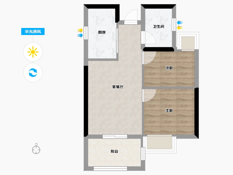 福建省-福州市-鼓楼映-48.40-户型库-采光通风