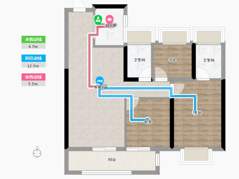 湖北省-武汉市-能建青誉府-73.48-户型库-动静线